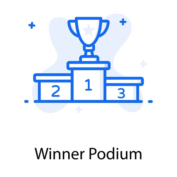 Trophy Cup Leaderboard Showing 컨셉트 Winner Podium Icon — 스톡 벡터