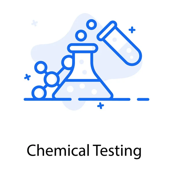 Tubo Ensaio Com Frasco Com Ensaio Químico Ícone Plano —  Vetores de Stock