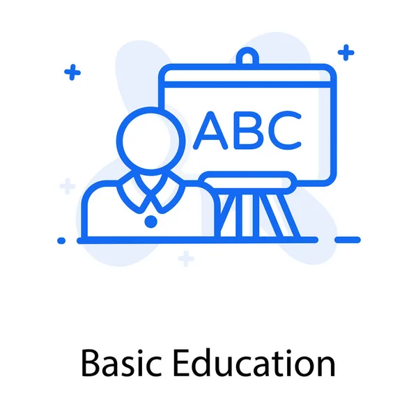 Abc Tablicy Osobą Oznaczającą Podstawowe Wykształcenie — Wektor stockowy