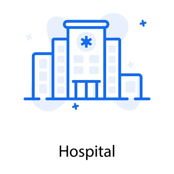 Edificio Del Centro Médico Edificio Del Hospital Icono Plano — Vector de stock