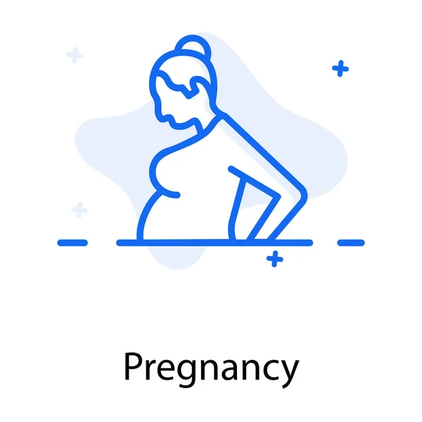 Femme Enceinte Icône Grossesse Dans Design Plat — Image vectorielle