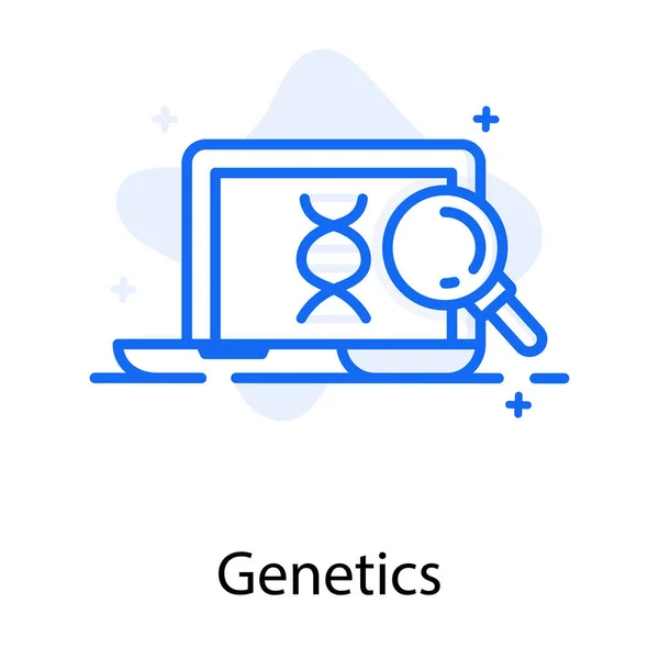 Double Helical Strand Dna Genetics Flat Vector — Stock Vector