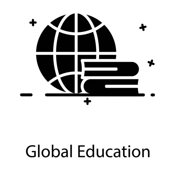 Глобус Книгами Отражающими Концепцию Глобального Образования — стоковый вектор