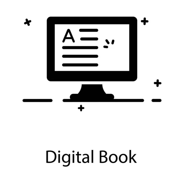 Çerideki Kitapçık Dijital Kitap Simgesi Konseptini Gösterir — Stok Vektör