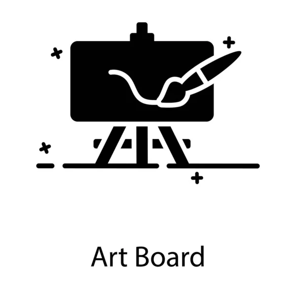 Stand Board Com Escova Arte Que Denota Ícone Quadro Artístico — Vetor de Stock