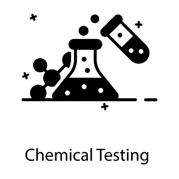 Tubo Ensaio Com Frasco Com Ensaio Químico Ícone Plano —  Vetores de Stock