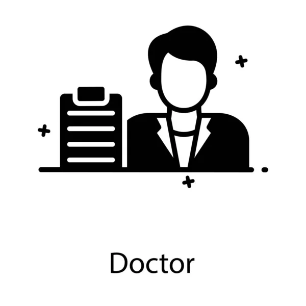 Medical Practitioner Flat Vector Design Doctor Icon — Stock Vector