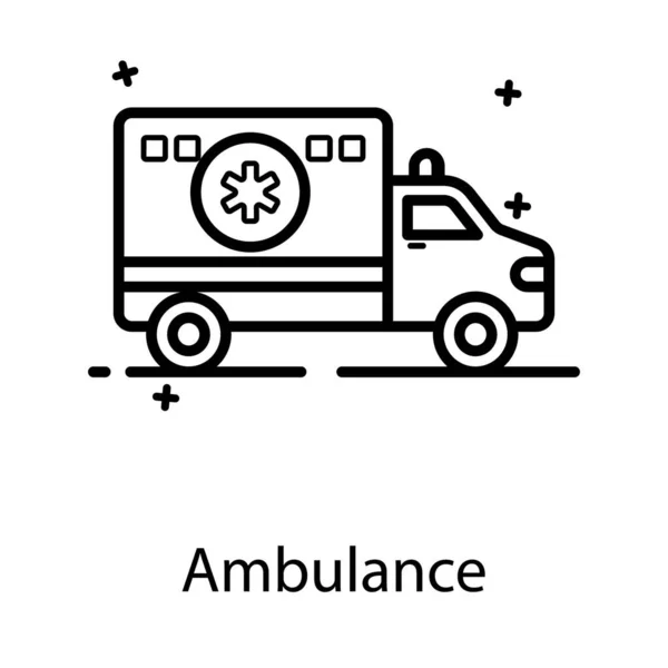 Medicinskt Transportfordon Platt Vektor Utformning Ambulans — Stock vektor