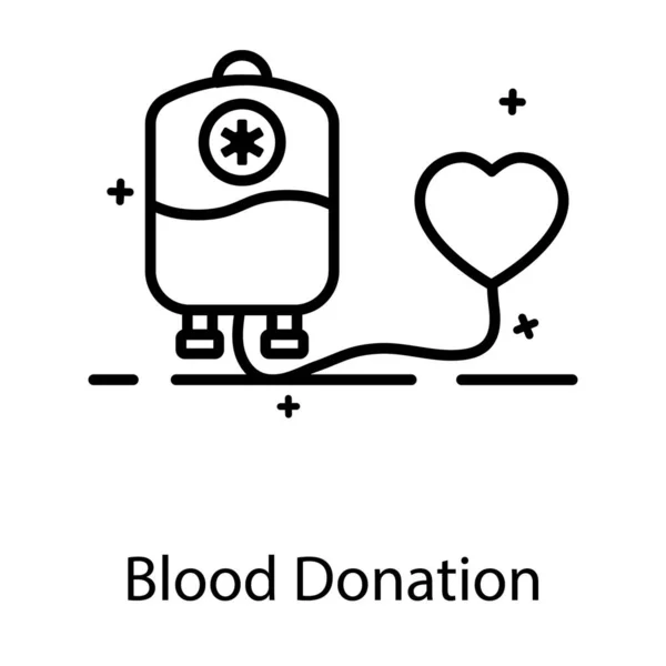 Ikon Donasi Darah Dalam Gaya Vektor Datar - Stok Vektor