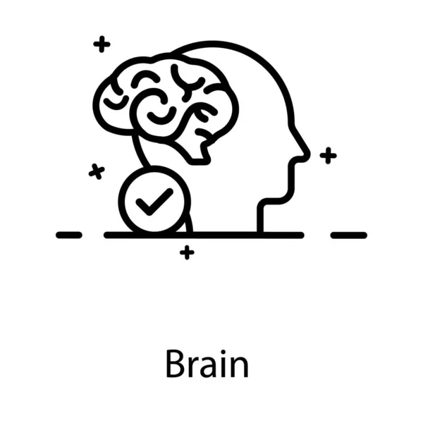 Icono Del Cerebro Diseño Plano Vector Editable — Vector de stock