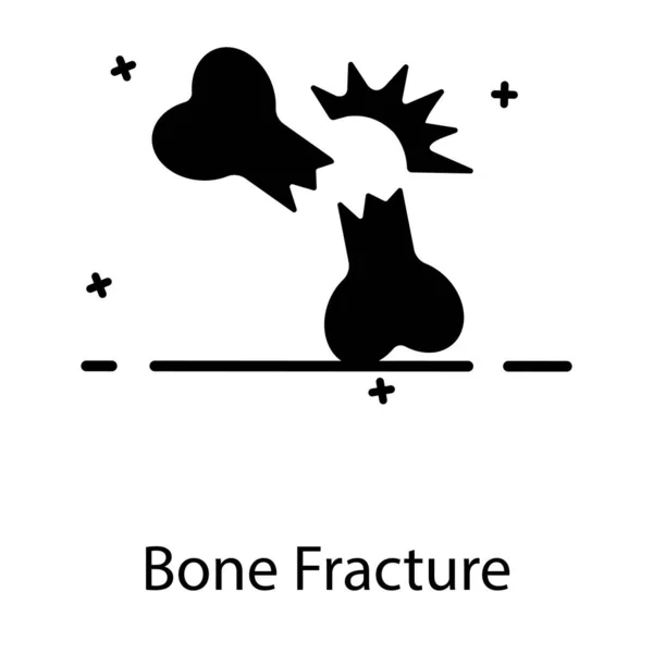 平らなベクトルスタイルの骨骨折アイコン — ストックベクタ