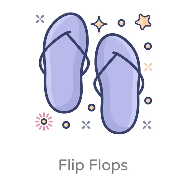Avslappnad Sandaler Platt Design Flip Flops Ikon — Stock vektor