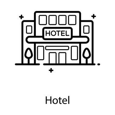 Yerel bir pansiyon, düz ikonlu bir otel.