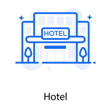 Yerel bir pansiyon, düz ikonlu bir otel.