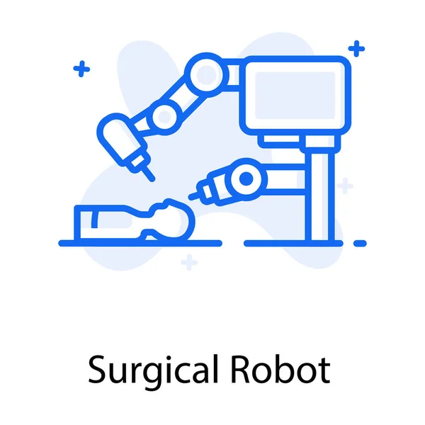 Ikona Maszyny Chirurgii Robotycznej Konstrukcji Płaskiej Wektor Robota Chirurgicznego — Wektor stockowy