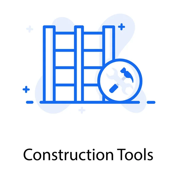 Ikone Des Hammers Mit Schraubenschlüssel Zeigt Konzeptvektor Für Bauwerkzeuge — Stockvektor