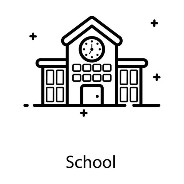 Плоский Дизайн Школьной Иконы Учебного Заведения — стоковый вектор