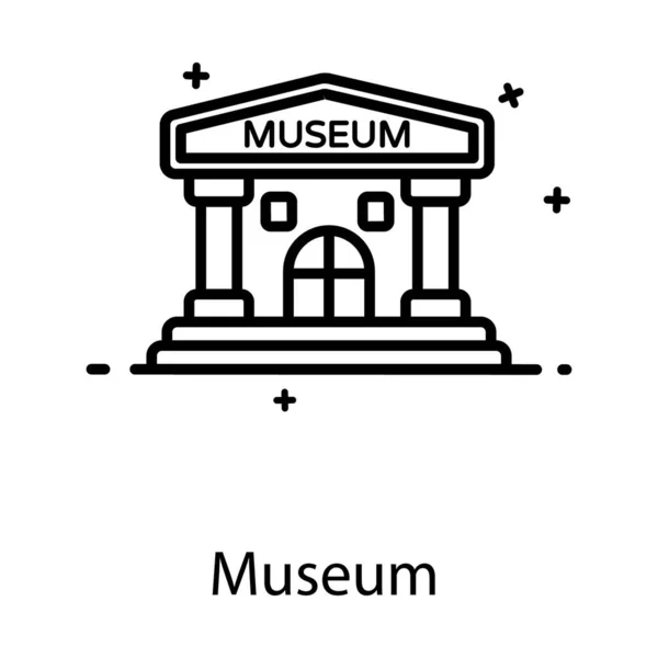 Εικονίδιο Κτιρίου Μουσείο Επίπεδη Σχεδίαση Επεξεργάσιμο Διάνυσμα — Διανυσματικό Αρχείο