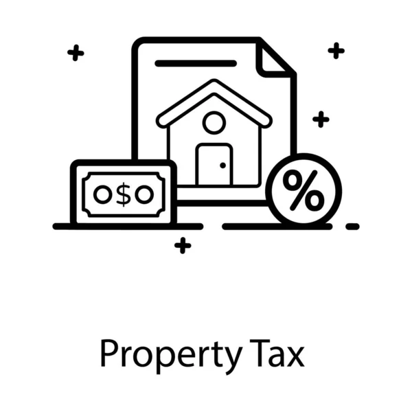 Signo Percentual Com Casa Imposto Predial Valor Casa —  Vetores de Stock