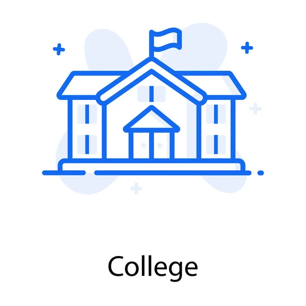 大学のアイコンのフラットデザイン 教育機関 — ストックベクタ