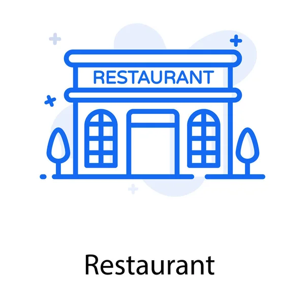 Comedor Comercial Diseño Plano Del Icono Del Restaurante — Vector de stock