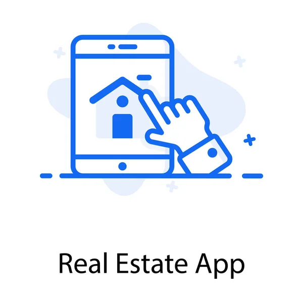 Αγορά Και Πώληση Ακινήτου Μέσω Ιστοσελίδας Εφαρμογής Real Estate — Διανυσματικό Αρχείο