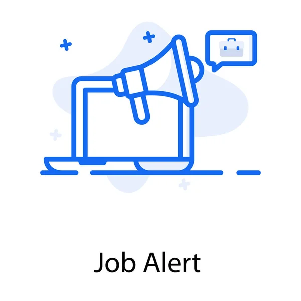 Conceptuele Platte Vector Ontwerp Van Job Alert Icoon — Stockvector