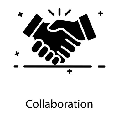 İşbirliği simgesinin düz tasarımı, el sıkışma vektörü 