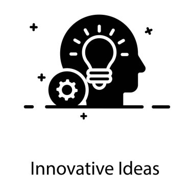 Zihnin içindeki ampul yenilikçi fikir simgesi sergiliyor