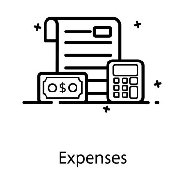 Katlanmış kağıtlı banknot, harcamaların simgesi