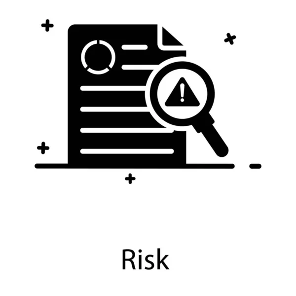 Varningsskylt Unde Förstoringsglas Begreppet Risk Analys Ikon — Stock vektor