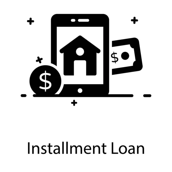 平板式分期付款贷款的流行设计图标 — 图库矢量图片