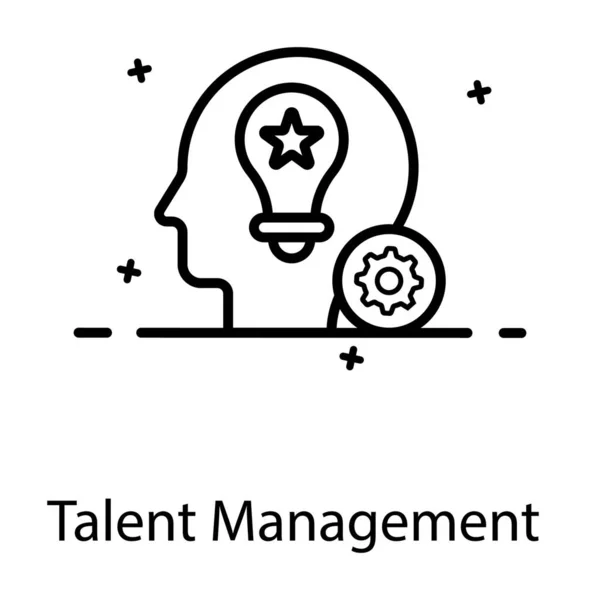 Żarówka Wewnątrz Głowy Wyświetlaczem Narzędzi Ikona Zarządzania Talentami — Wektor stockowy