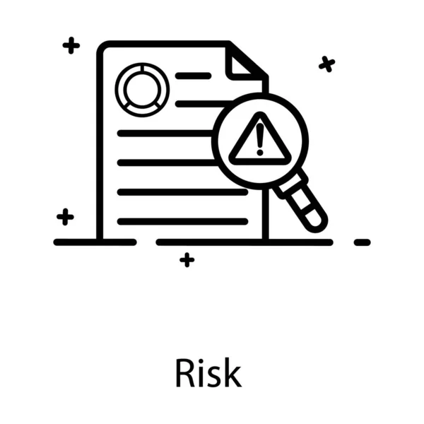 Alert Teken Unde Vergrootglas Concept Van Risicoanalyse Icoon — Stockvector