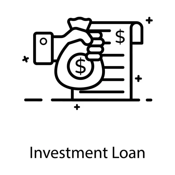 Ruční Dávání Peněz Taška Papíry Ukazující Investiční Úvěr Ploché Ikony — Stockový vektor