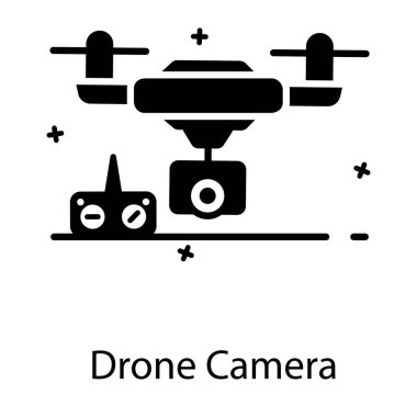 Düz vektör tasarımlı bir dron kamera simgesi 