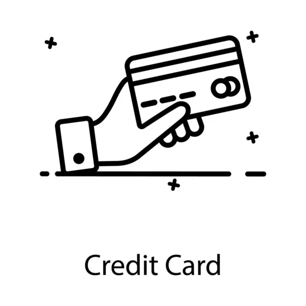 Kreditkarten Ikone Flachem Design Digitalgeld Konzept — Stockvektor