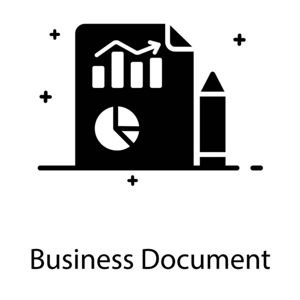 Taart Staafdiagram Met Potlood Tonen Zakelijke Document Pictogram — Stockvector