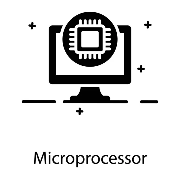 Integrerade Kretsar För Plana Vektorer För Mikroprocessorer — Stock vektor