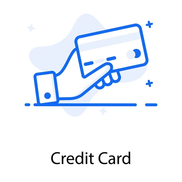 Creditcard Icoon Plat Ontwerp Digitaal Geld Concept — Stockvector