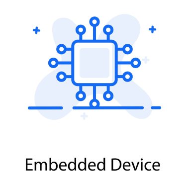 Gömülü aygıt simgesinin modaya uygun düz vektör tasarımı