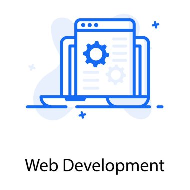 Web sitesindeki dişliler, web geliştirme simgesi konsepti