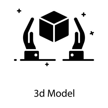 3D modellemenin düz vektör simgesi, varlık  