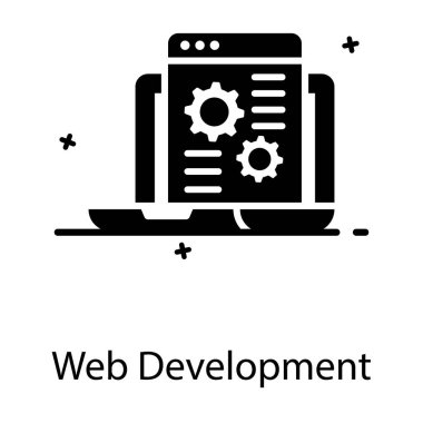 Web sitesindeki dişliler, web geliştirme simgesi konsepti