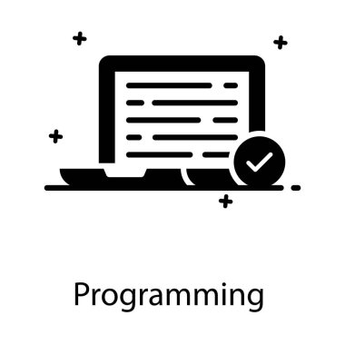 Düz dizaynlı programlamanın modern biçim simgesi 