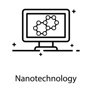 Düz stil nanoteknolojinin modern teknoloji simgesi 