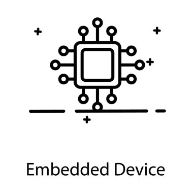 Gömülü aygıt simgesinin modaya uygun düz vektör tasarımı