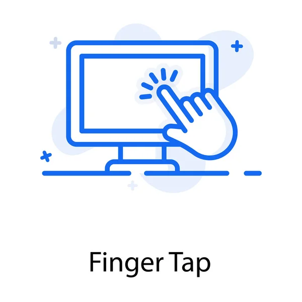 Fingerberührung Auf Dem Bildschirm Mit Fingertipp Symbol — Stockvektor
