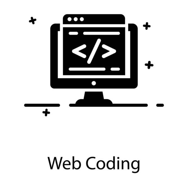 Editable Vector Estilo Moderno Icono Codificación Web — Archivo Imágenes Vectoriales