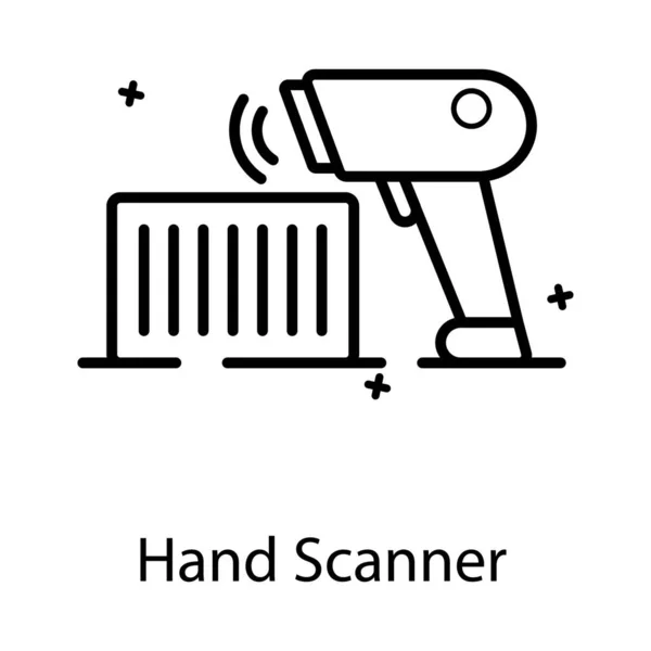 Hand Scanner Icon Flat Editable Design — Stock Vector